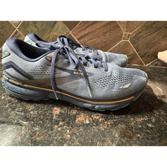Brooks Ghost 15 Athletic Running Shoes Blue Orange Men's Size 12 - Picture 2 of 9